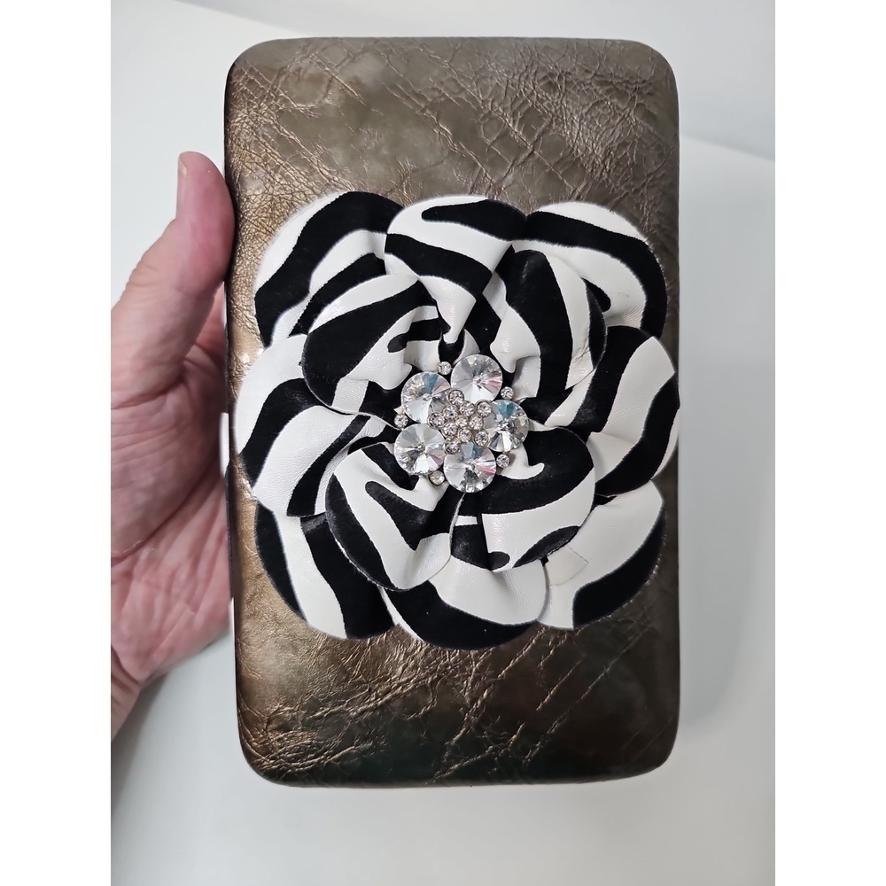 Y2K Flower Wallet Clutch Glam McBling Snap Closure Floral Retro Purse